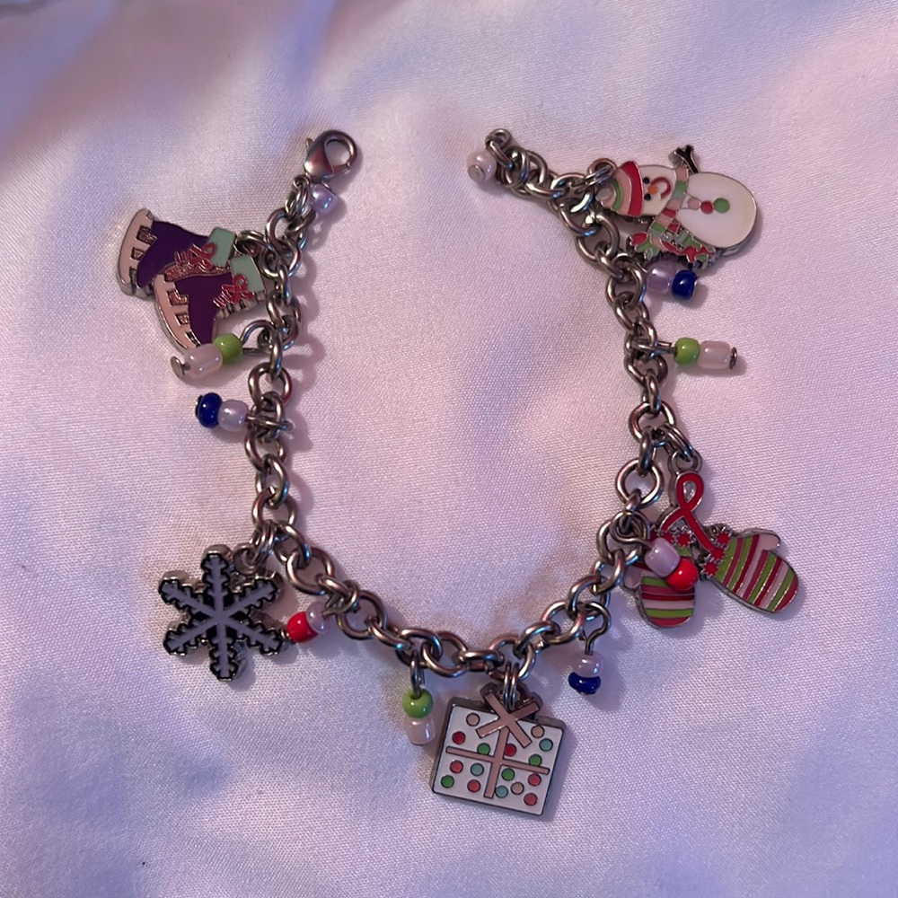Winter fun charm bracelet girl
